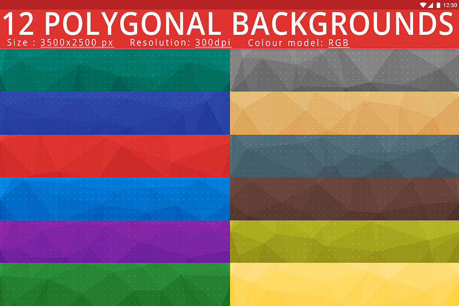 12 High Res Polygonal Backgrounds