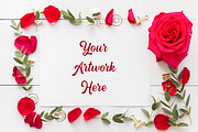 Card Mockup - red roses