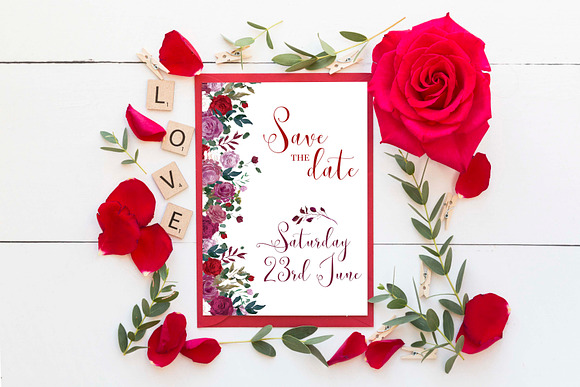 Card Mockup - red roses in Print Mockups - product preview 1