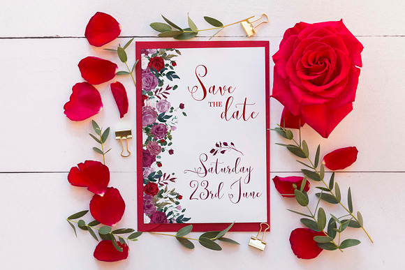 Card Mockup - red roses in Print Mockups - product preview 3