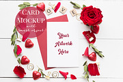 Card Mockup - red roses