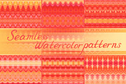 24 seamless watercolor patterns