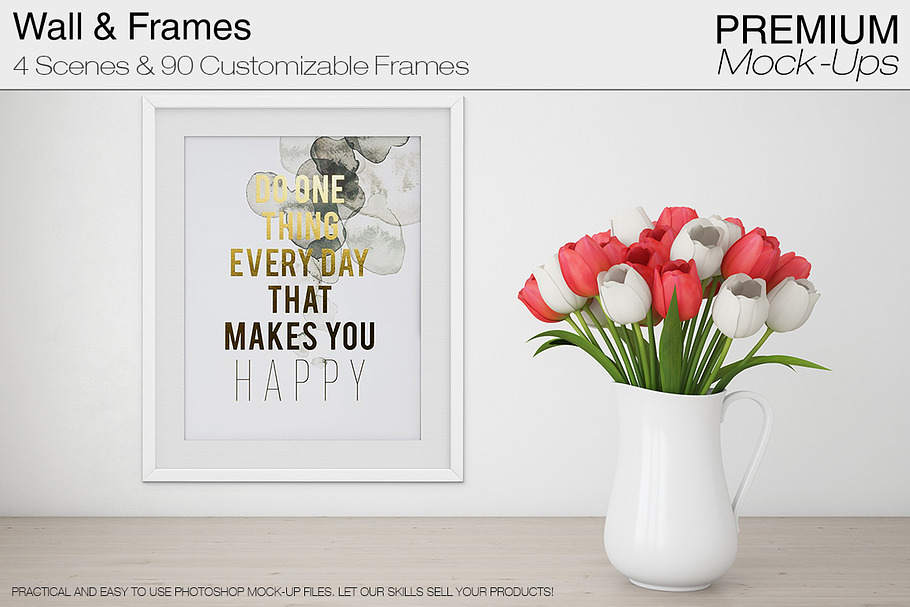 Spring Tulips & 90 Frames in Print Mockups - product preview 8