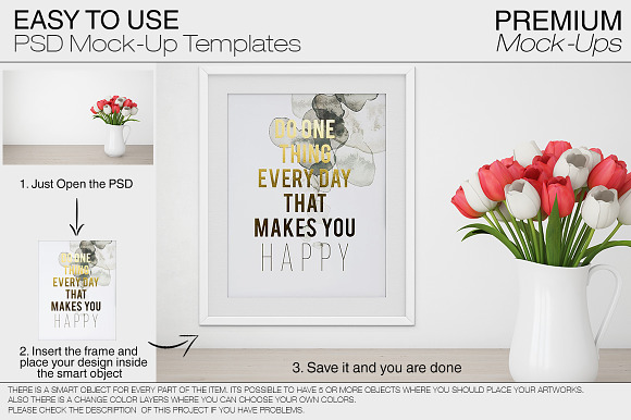 Spring Tulips & 90 Frames in Print Mockups - product preview 7