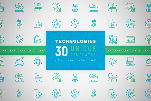 Technologies Icons Set | Concept in Graphics - product preview 10