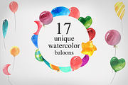 Watercolor baloon set