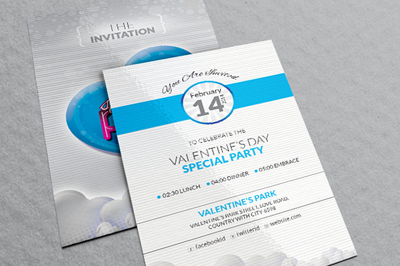 Valentine Day 2019 Invitation Card in Wedding Templates - product preview 1