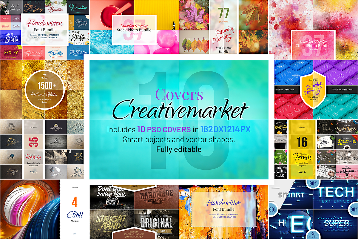 CreativeMarket Covers Mockup. 10 PSD in Presentation Templates - product preview 8
