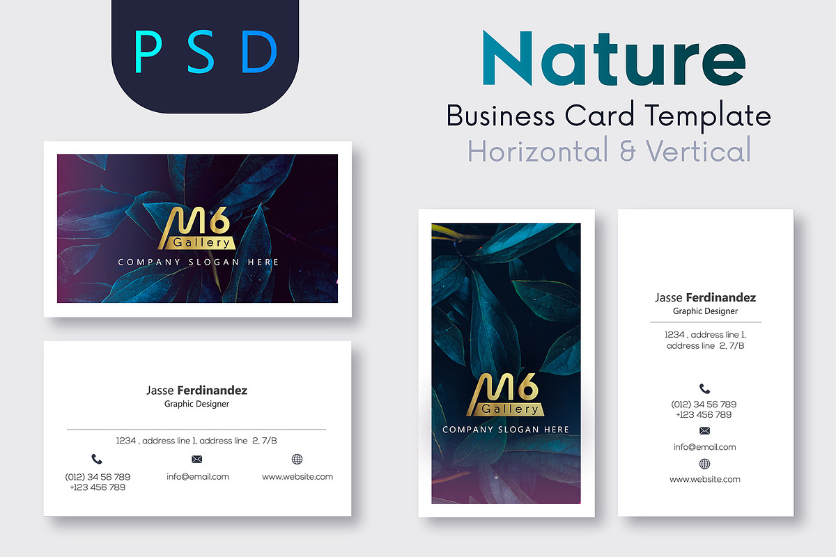 Nature Business Card Template- S42 in Business Card Templates - product preview 8