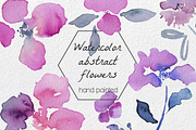 Abstract Flowers watercolor Clip art