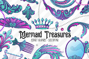 Mermaid Treasures PNG Graphics