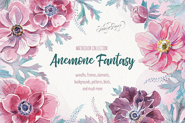 Anemone Fantasy. Watercolor