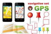 Navigation set with icons GPS