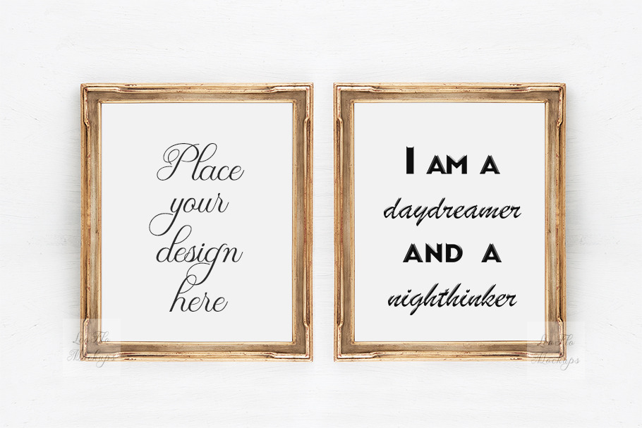 Two Art deco picture frame mockups