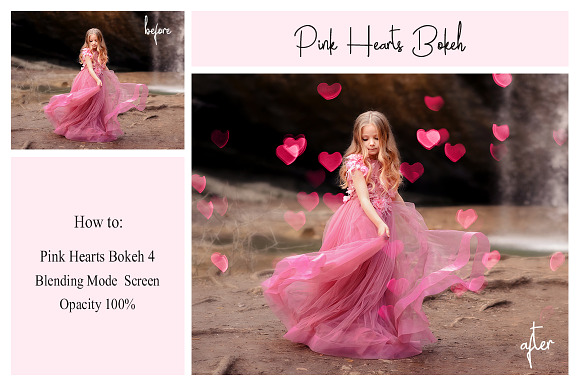 60 Hearts Bokeh Overlays in Photoshop Layer Styles - product preview 1