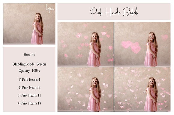 60 Hearts Bokeh Overlays in Photoshop Layer Styles - product preview 6