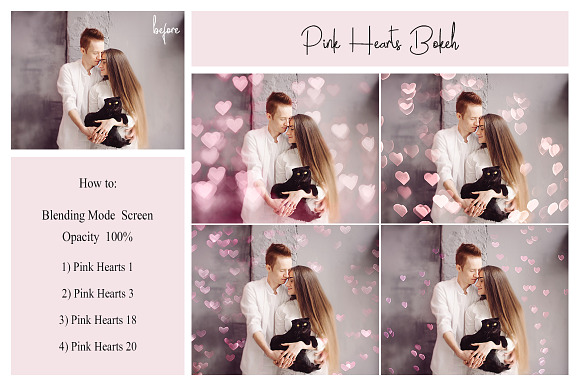 60 Hearts Bokeh Overlays in Photoshop Layer Styles - product preview 7