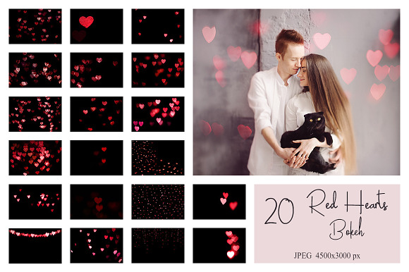60 Hearts Bokeh Overlays in Photoshop Layer Styles - product preview 12
