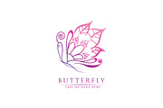 Luxury Leaf Butterfly - Logo Templat