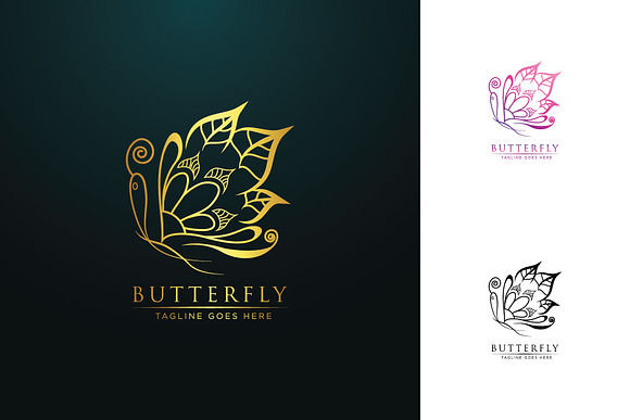 Luxury Leaf Butterfly - Logo Templat in Logo Templates - product preview 2