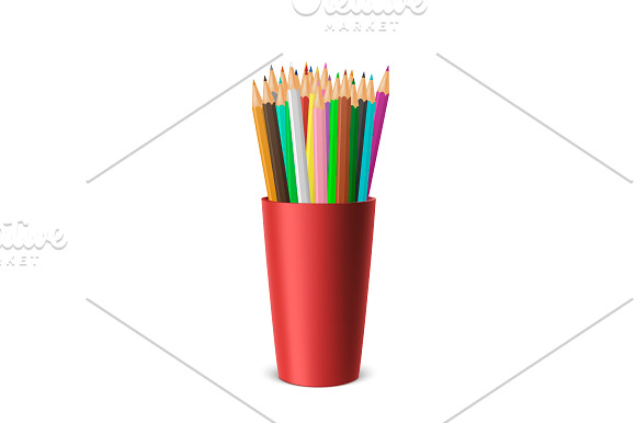 Pencil cup. Vector set.  in Illustrations - product preview 2