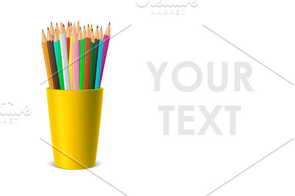 Pencil cup. Vector set.  in Illustrations - product preview 5