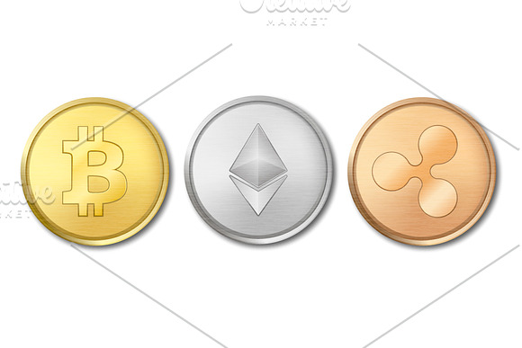 Bitcoin, Etherium, Ripple. in Objects - product preview 1