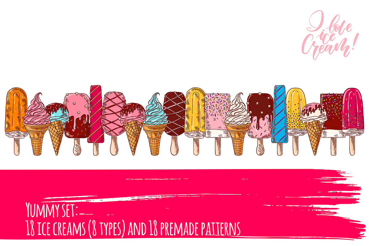 Yummy ice cream vector set. in Objects - product preview 8