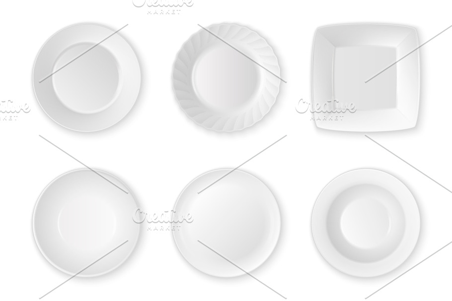 Food plates, dishes and bowls.  in Objects - product preview 8