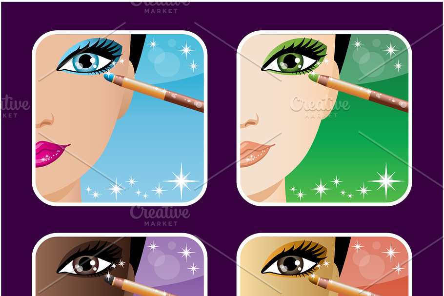 Makeup icons in Illustrations - product preview 8