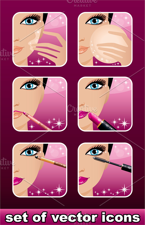 Makeup icons in Illustrations - product preview 2