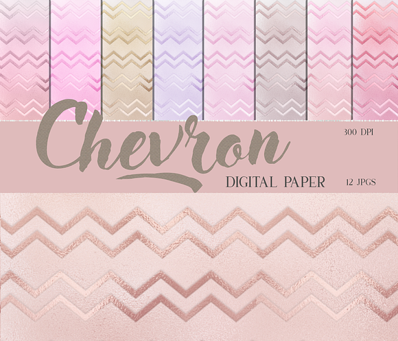 Pastel Chevron Digital Papers in Patterns - product preview 1