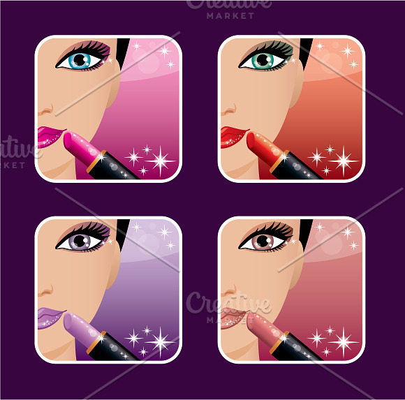 Makeup icons in Illustrations - product preview 3