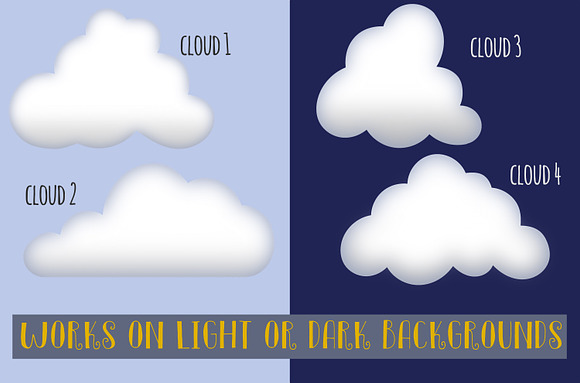 Clouds clipart in Illustrations - product preview 1