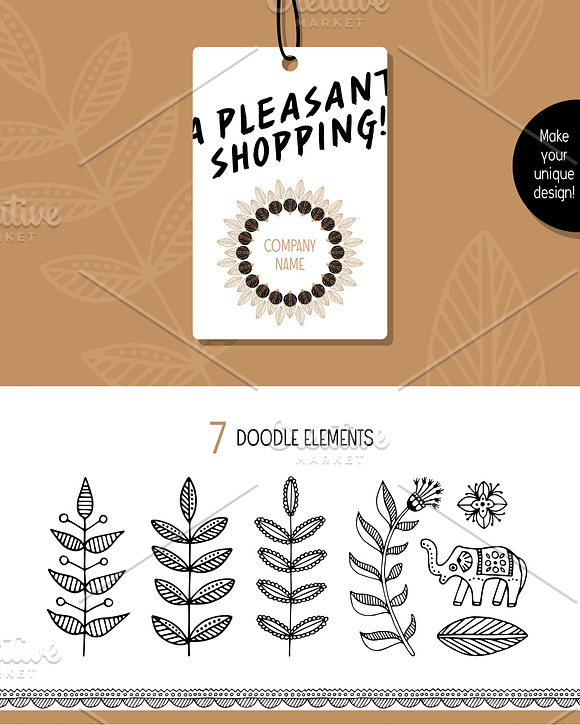 Geometric and doodle design elements in Illustrations - product preview 3