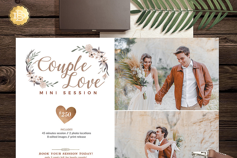 Couple Valentine Mini Session MS032 in Flyer Templates - product preview 8
