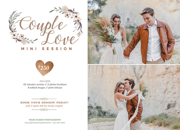 Couple Valentine Mini Session MS032 in Flyer Templates - product preview 1