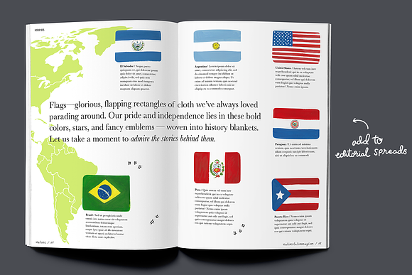 Hand Painted Flags of the Americas in Illustrations - product preview 3
