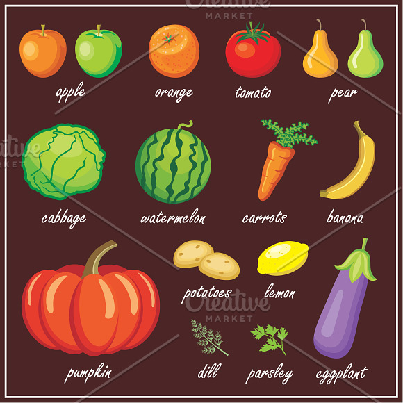 Shelves fruits and vegetables in Illustrations - product preview 1