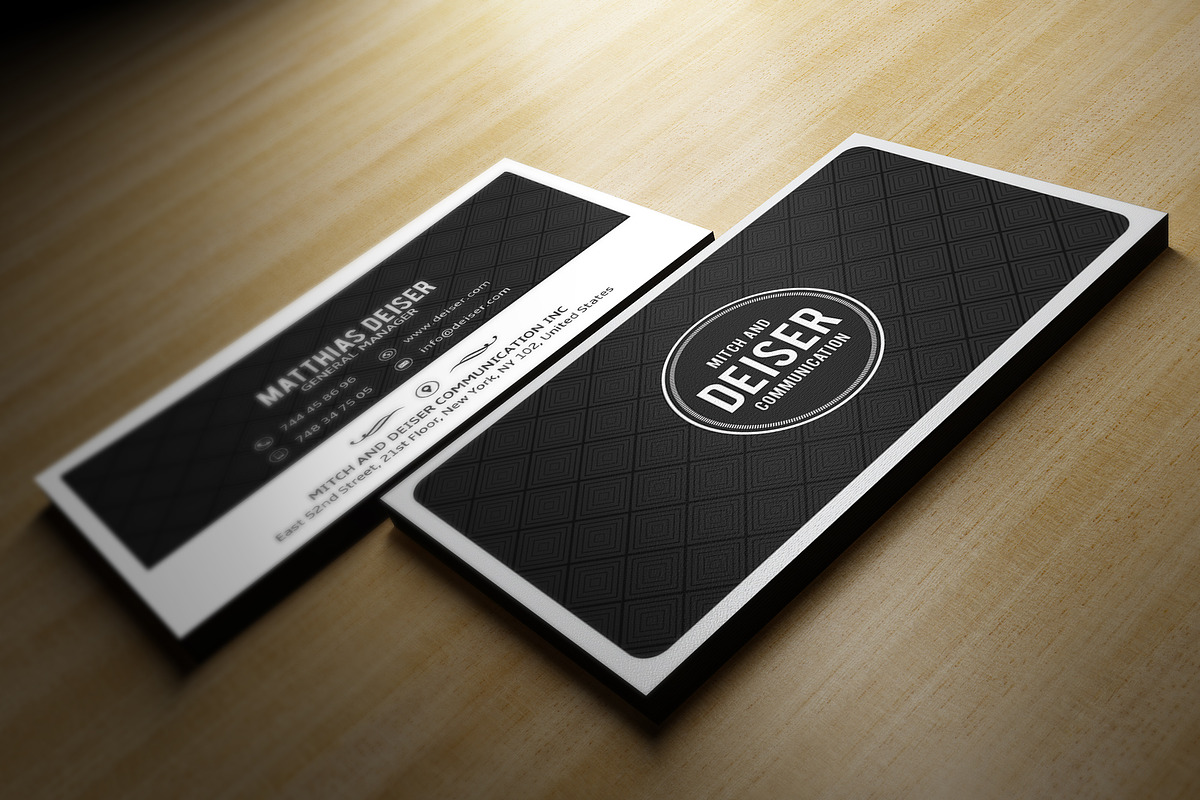 Black And White Business Card in Business Card Templates - product preview 8