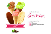 Ice Cream Realistic Set