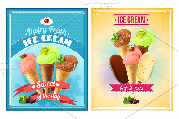 Ice Cream Realistic Set in Illustrations - product preview 1