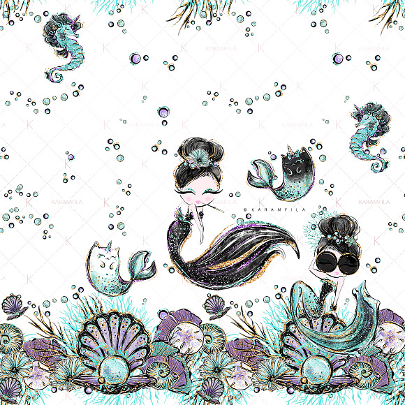 Audrey Hepburn Style Mermaids in Illustrations - product preview 4