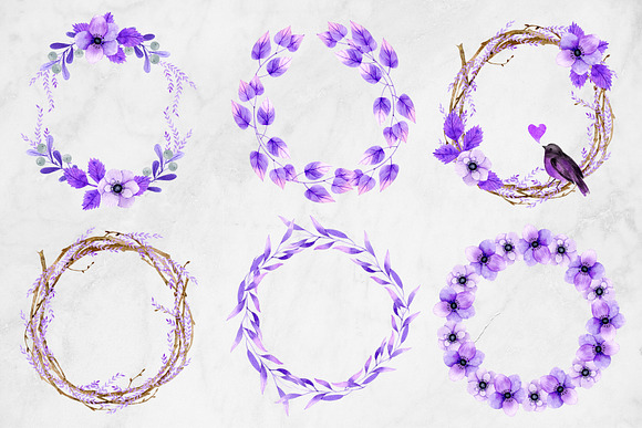 6 Great ultra violet wreaths in Illustrations - product preview 1