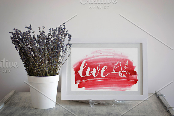Love Sign Watercolor Design in Illustrations - product preview 1