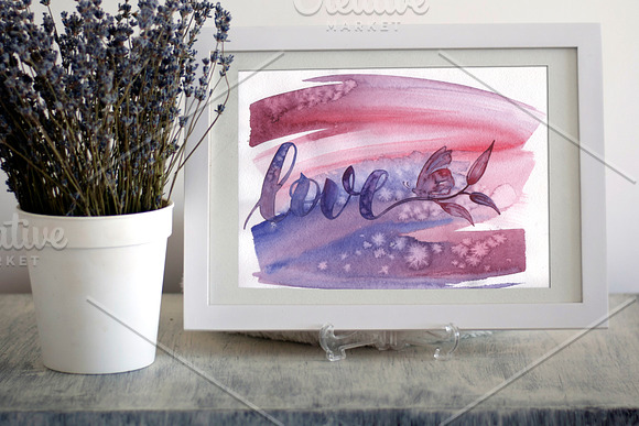 Love Sign Watercolor Design in Illustrations - product preview 2