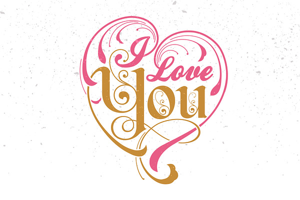 I Love You Lettering Vector