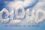 Dreamy Clouds - 3D Lettering