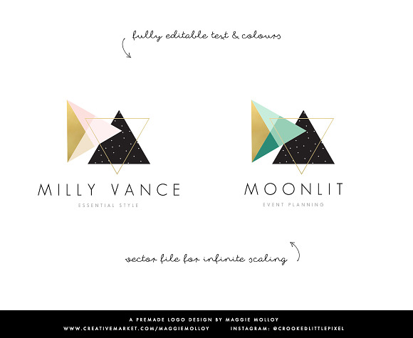 Boho Logo Geometric Triangle EPS PSD in Logo Templates - product preview 1