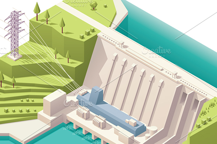 Isometric Power Plants in Illustrations - product preview 8